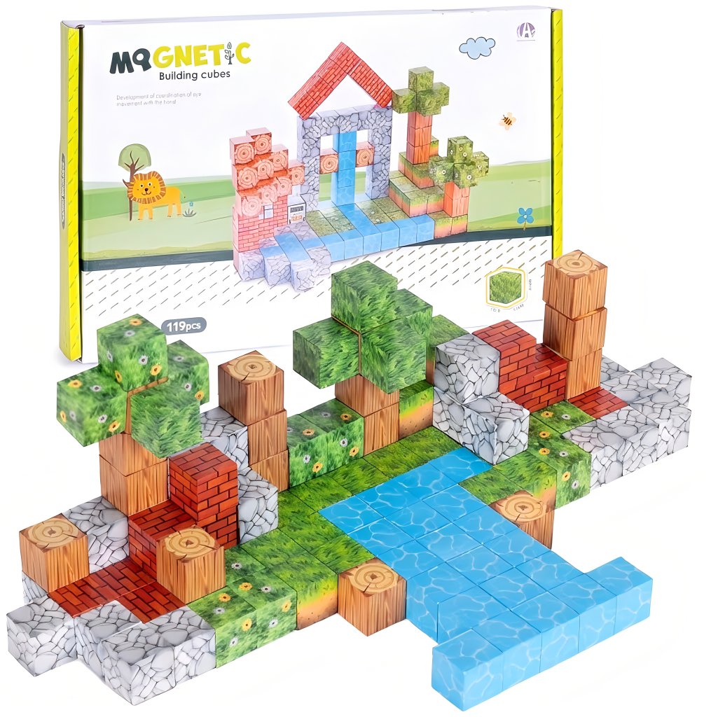 iMex Toys Magnetická stavebnica 119 ks v štýle minecraft