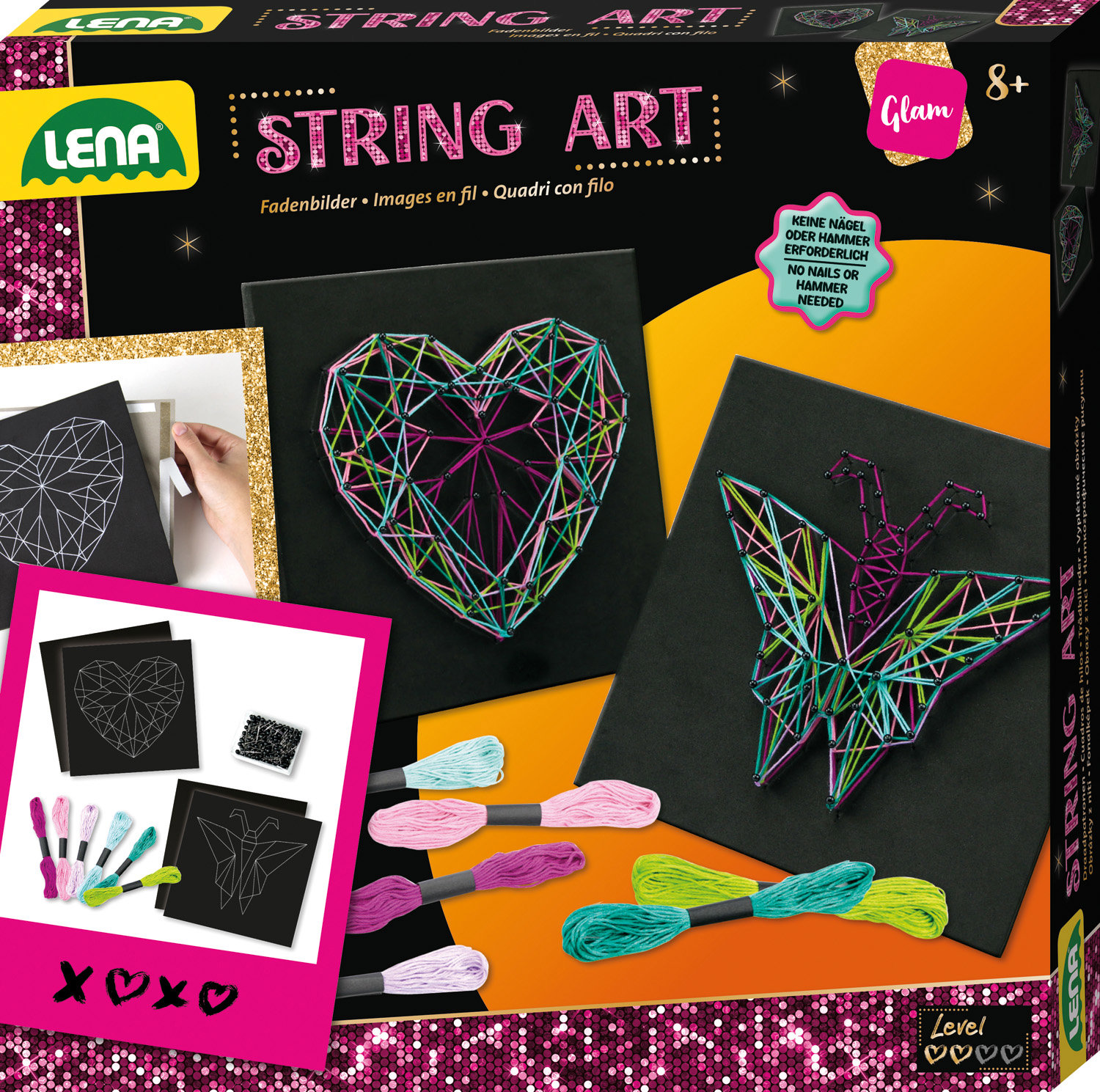 Lena String Art motýl a srdce