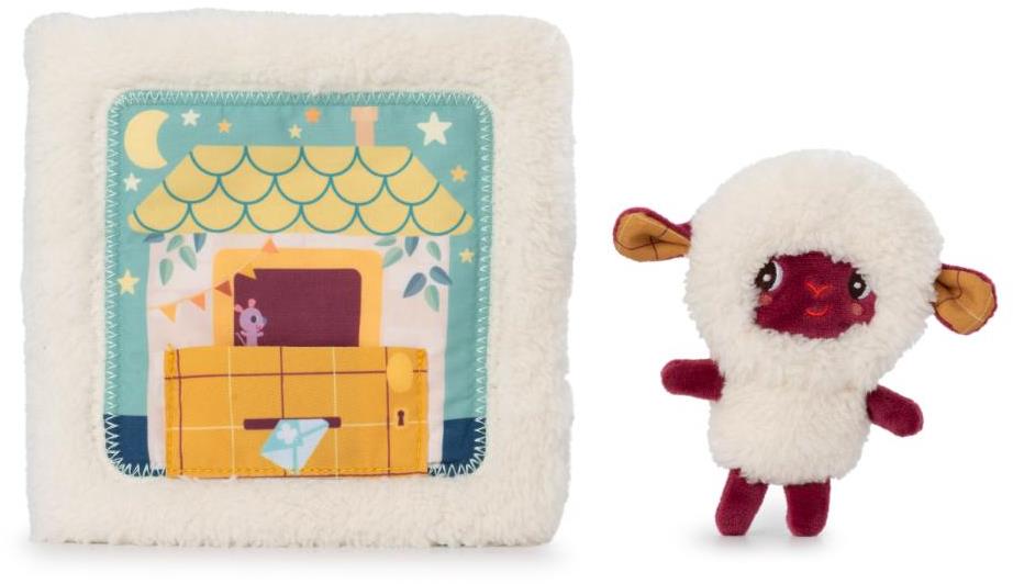 Lilliputiens – textilná knižka s prstovou bábkou – dobrú noc s ovečkou Yvon