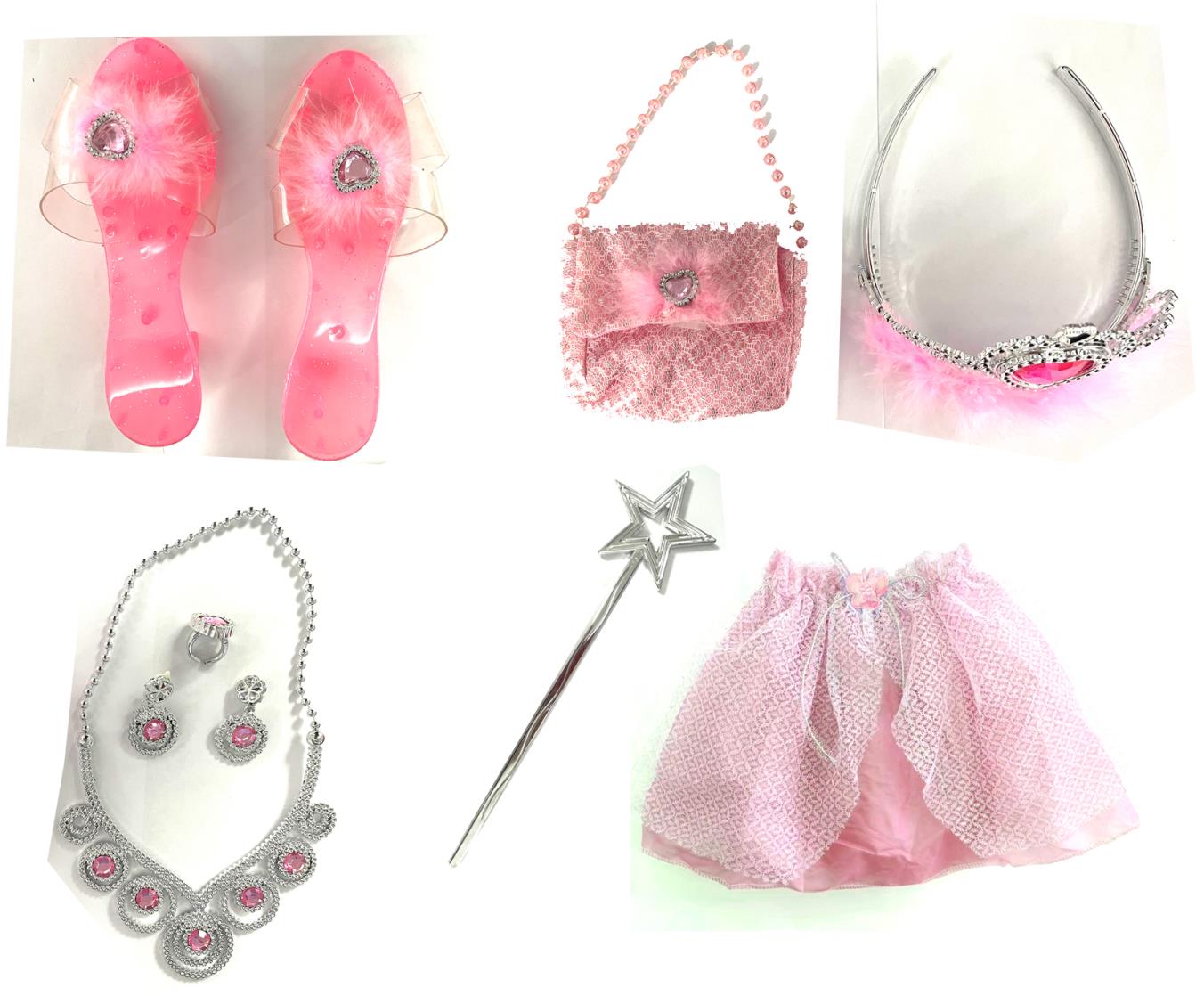 Alltoys Sada pre princeznú ružová – sukienka, papučky, kabelka