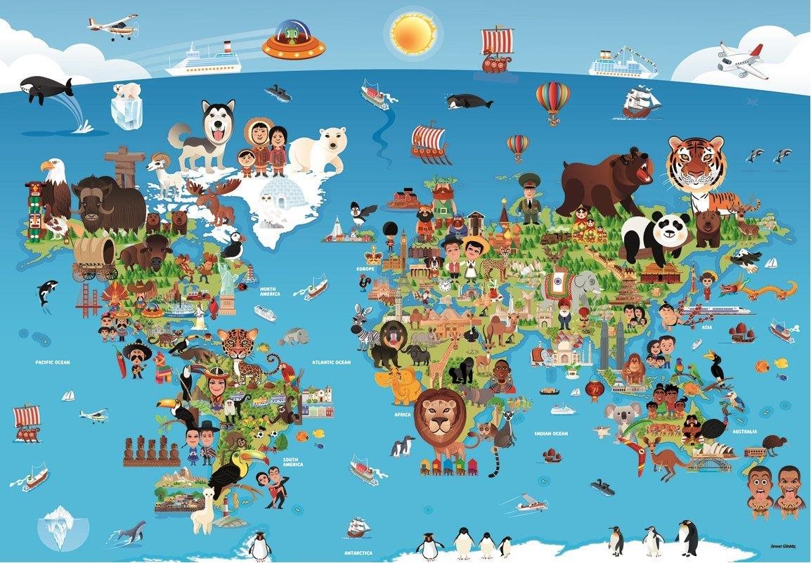 Anatolian Puzzle Kreslená mapa sveta 260 dielikov