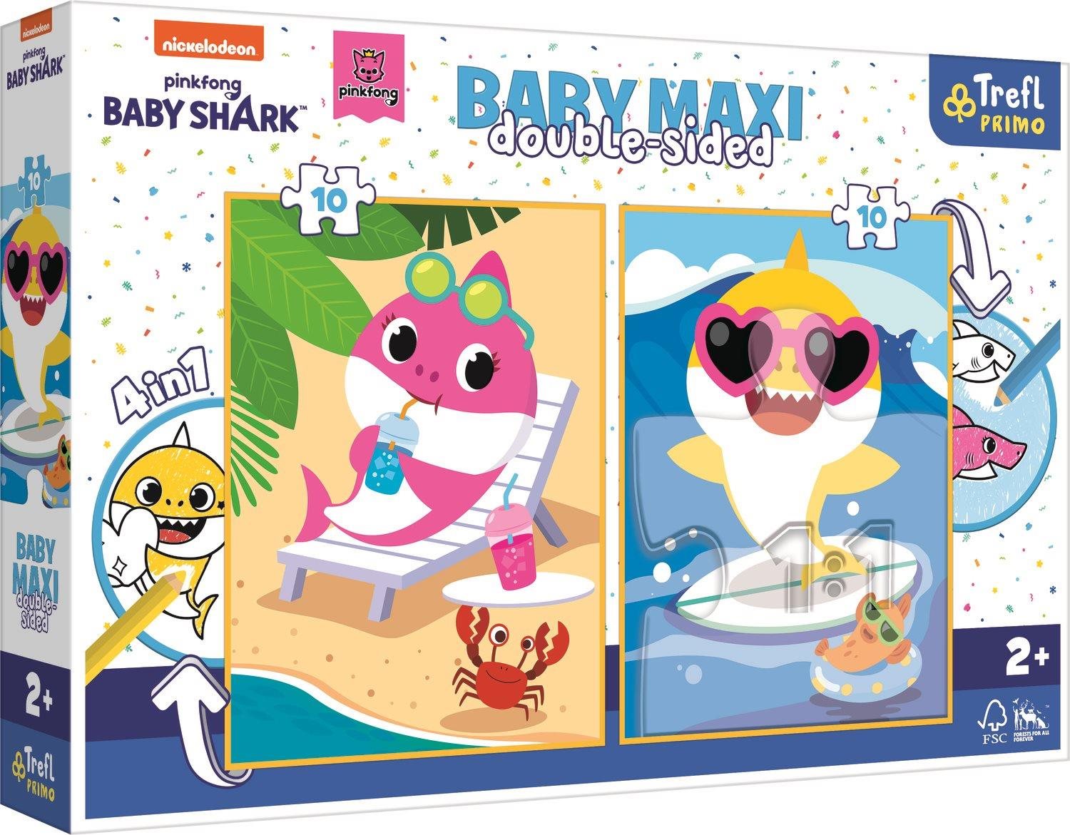 Trefl Oboustranné puzzle Baby Shark baby maxi 2x10 dílků