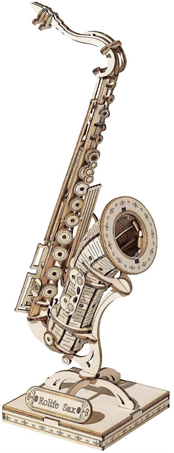 Robotime Rolife 3D drevené puzzle Saxofon 136 dielikov