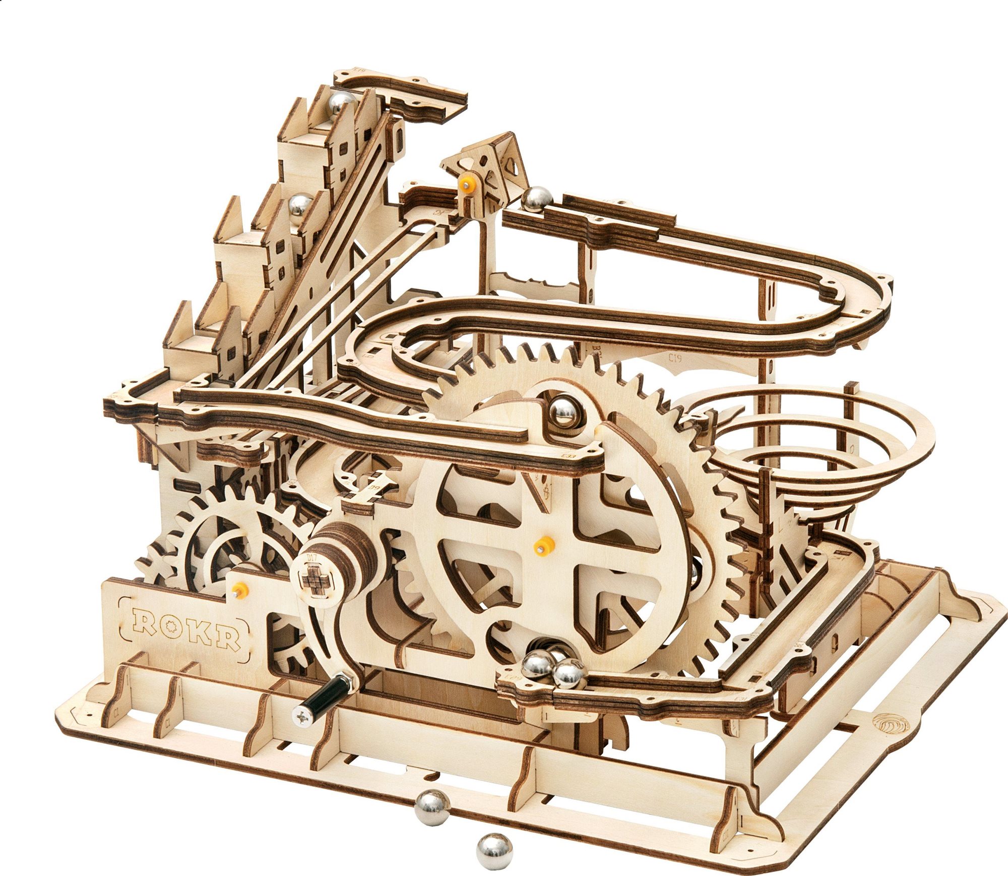 Robotime Roker 3D drevené puzzle Guľôčková dráha: Parkour 254 dielikov