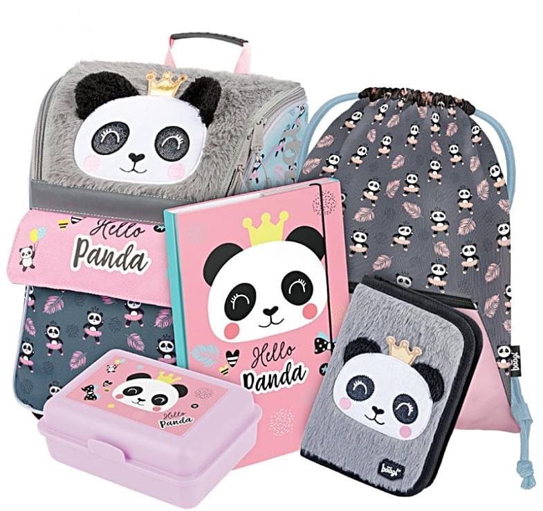 BAAGL SADA 5 Zippy Panda: aktovka, peračník, vrecko, dosky, box