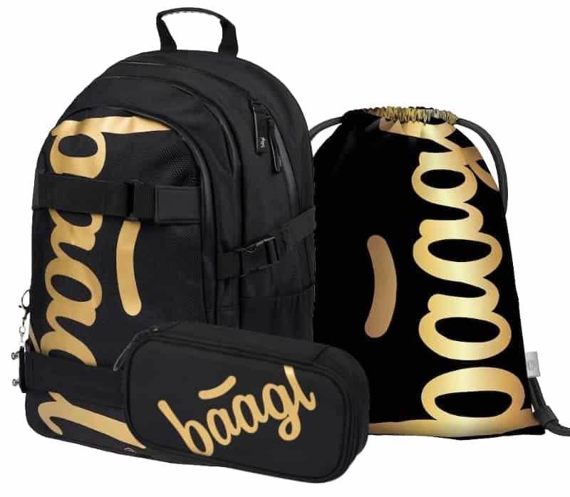 BAAGL 3 SADA Skate Gold: batoh, peračník a vrecko