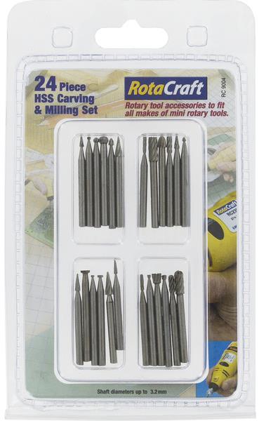 Rotacraft frézovacie HSS stopkové nástroje (sada 24 ks)