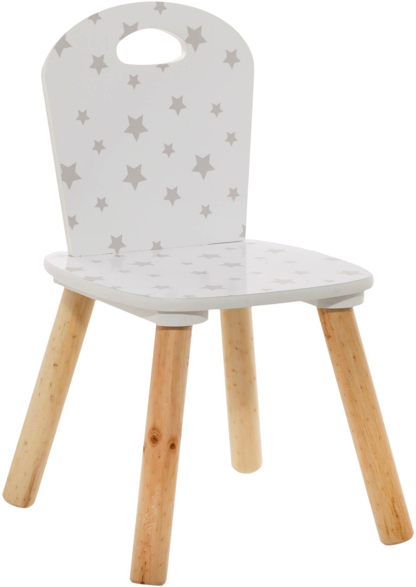 Atmosphera for kids Dětská židlička, bílá s hvězdami, 49,5 × 30 × 30 cm