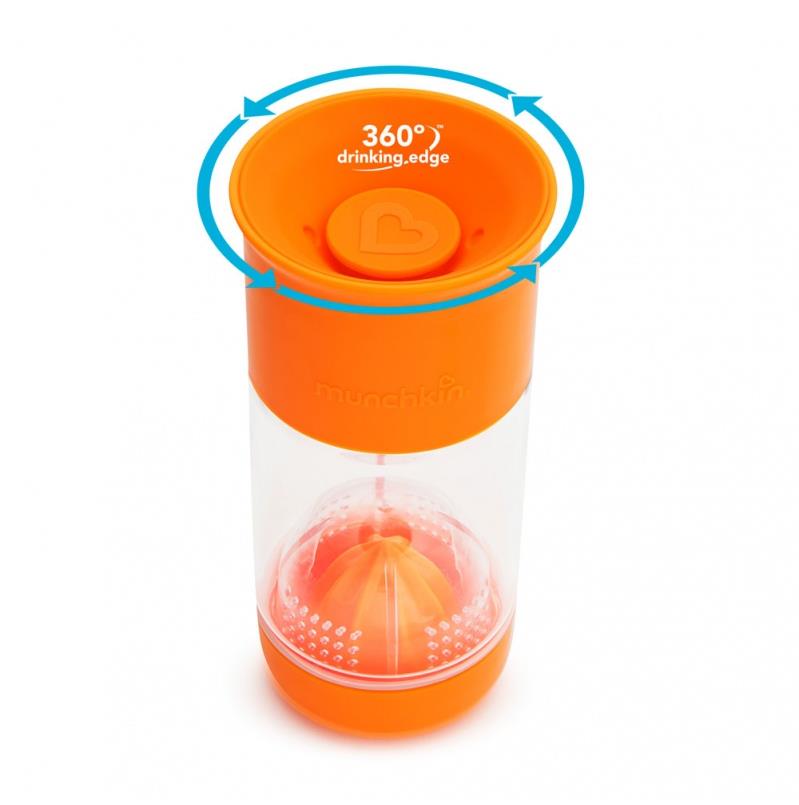 Munchkin Netečúci hrnček s infuzérom 414 ml oranžový