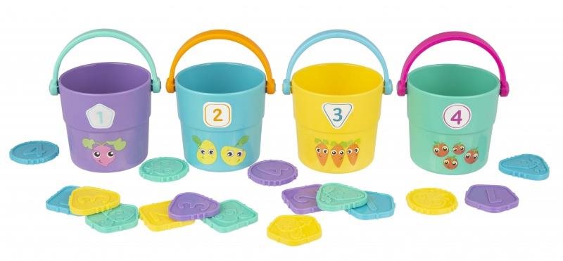 Playgro Počítanie s farebnými skladacími vedierkami