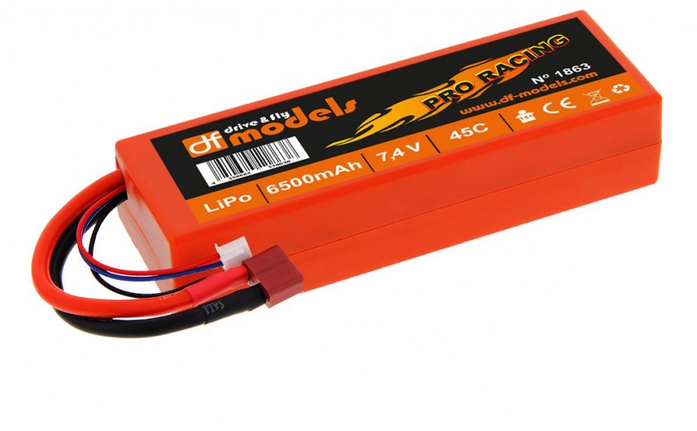 DF Models LiPo Aku 7,4 V/6500 mAh 45C Pro Racing T-Plug