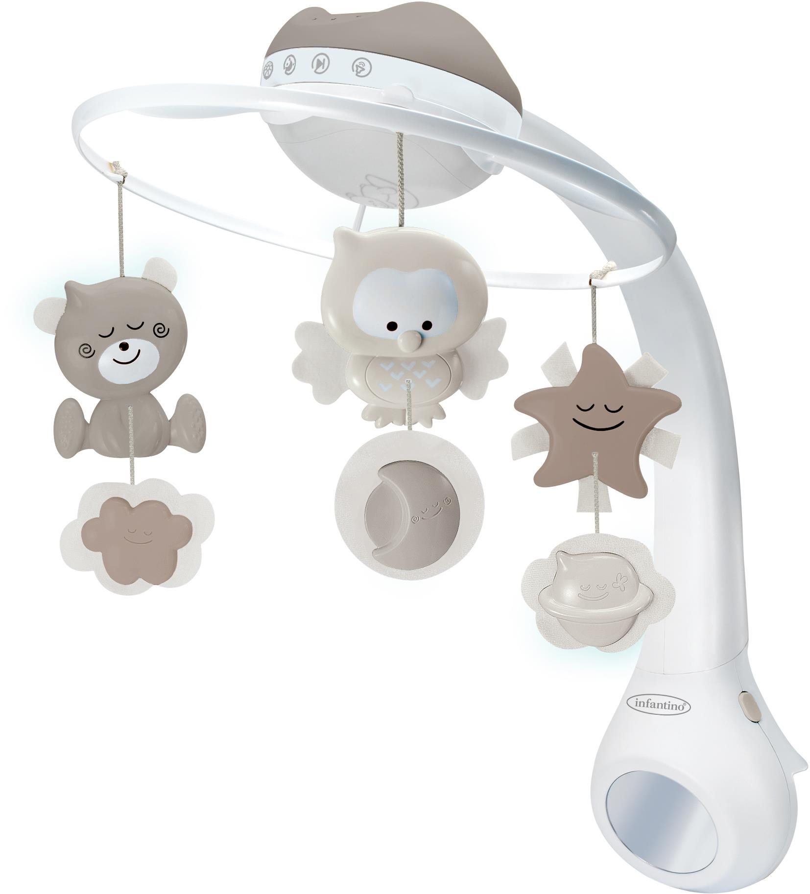 Hudobný kolotoč s projekciou 3 v 1 ecru