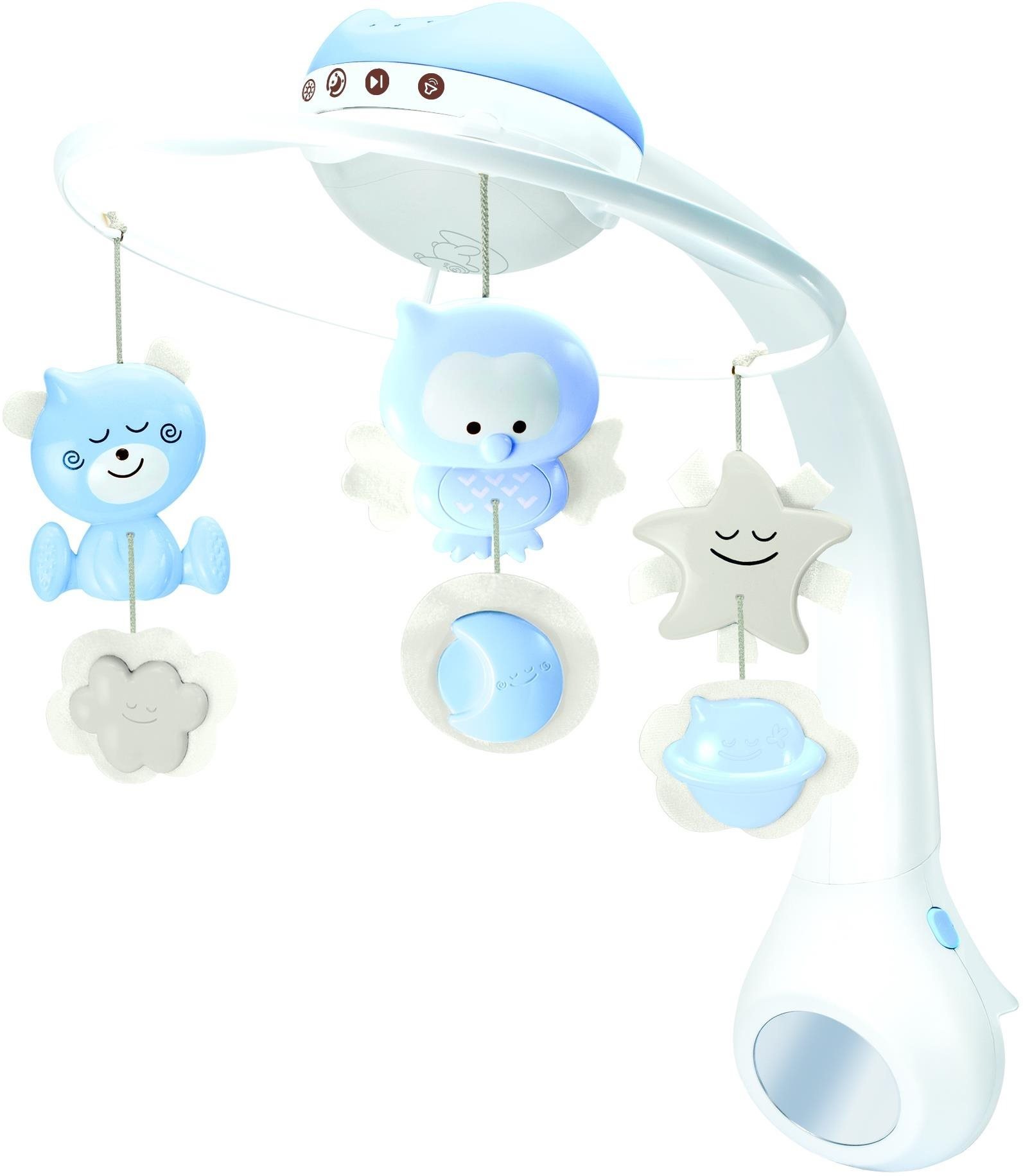 Hudobný kolotoč s projekciou 3 v 1 modrý