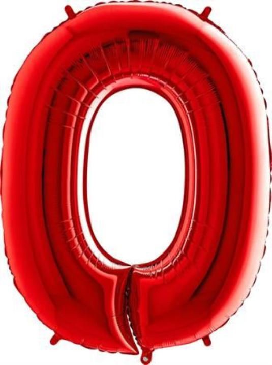 FLEXMETAL Balón fóliový číslica červená – red 102 cm – 0