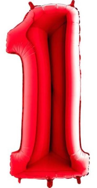 FLEXMETAL Balón fóliový číslica červená – red 102 cm – 1