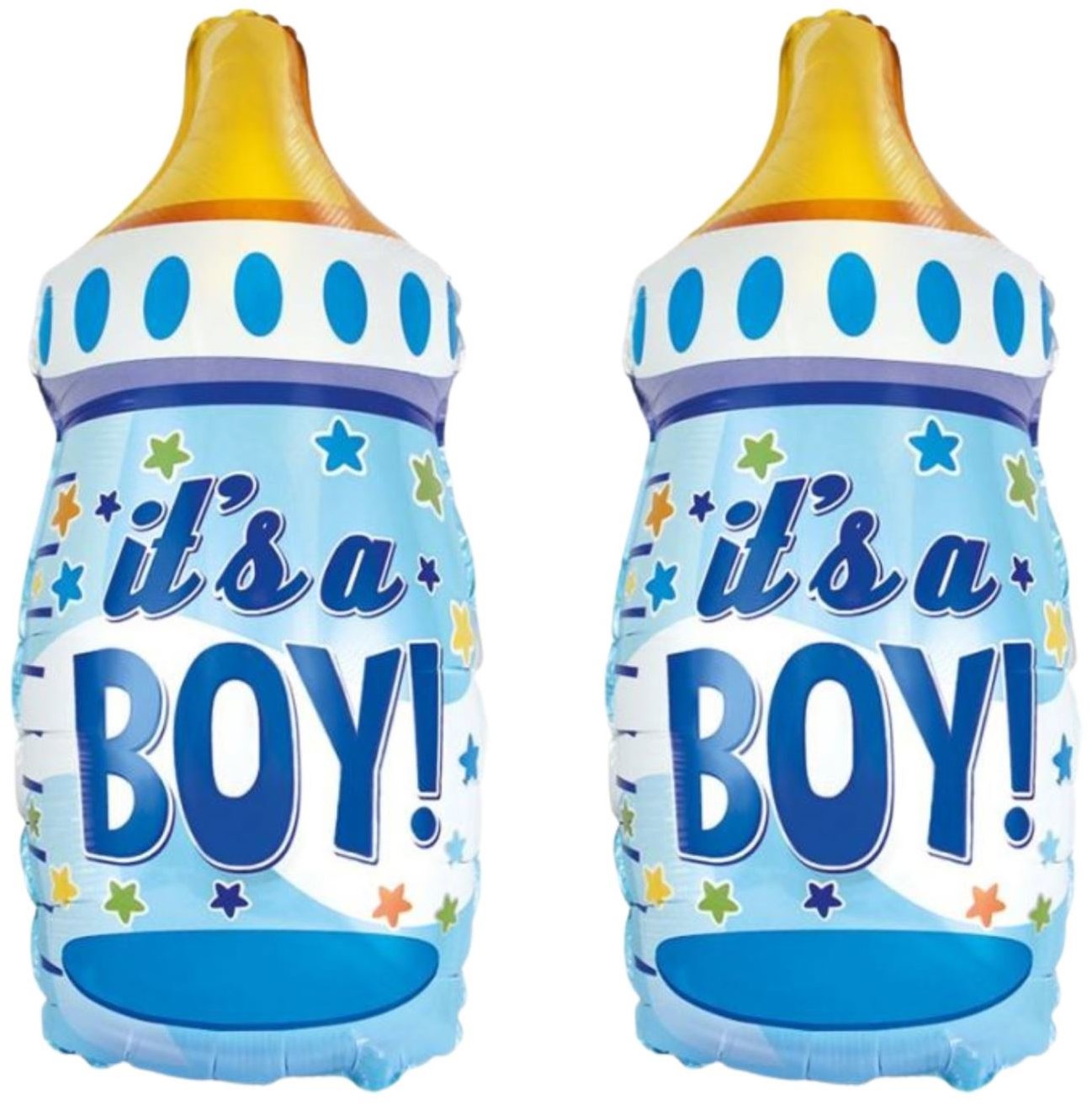 FLEXMETAL Balón foliový 69 cm dětská láhev kluk, chlapeček, baby shower, 2 ks