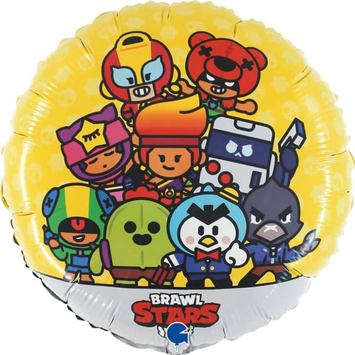 SMART BALLOONS Balón foliový kulatý Brawl stars, 46 cm
