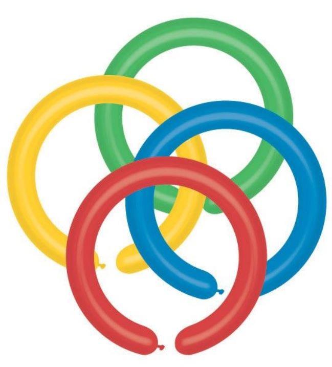 SMART BALLOONS Balónik modelovací Gemar úzke – farebný mix 100 ks