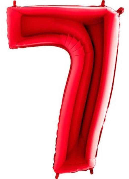 FLEXMETAL Balón fóliový číslica, red 102 cm, 7