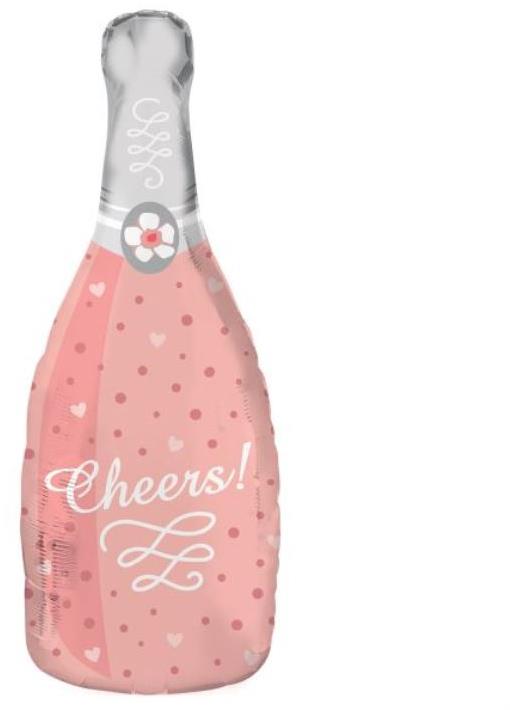 Amscan Balón fóliový, fľaša šampanského – ružová – 70 cm