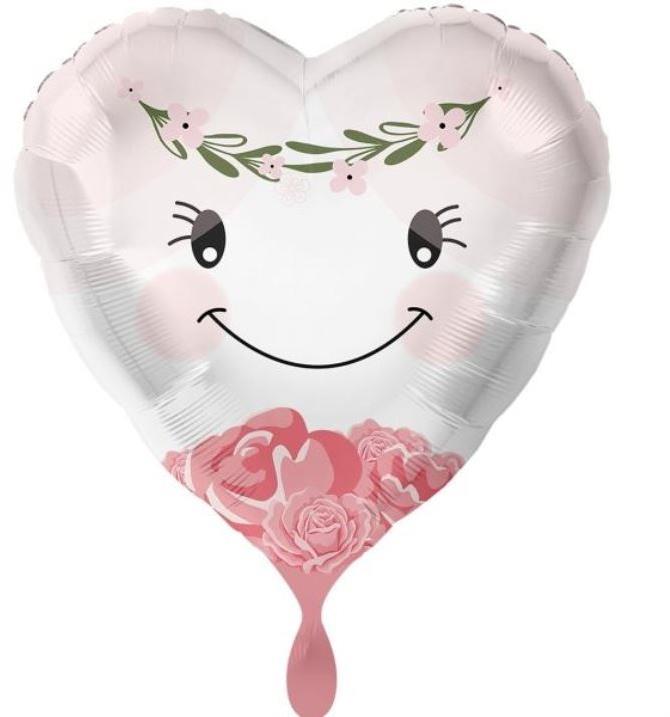 Amscan Balón fóliový srdce – nevesta – rozlúčka so slobodou – 43 cm