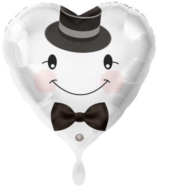 Amscan Balón fóliový srdce – ženích – rozlúčka so slobodou – 43 cm