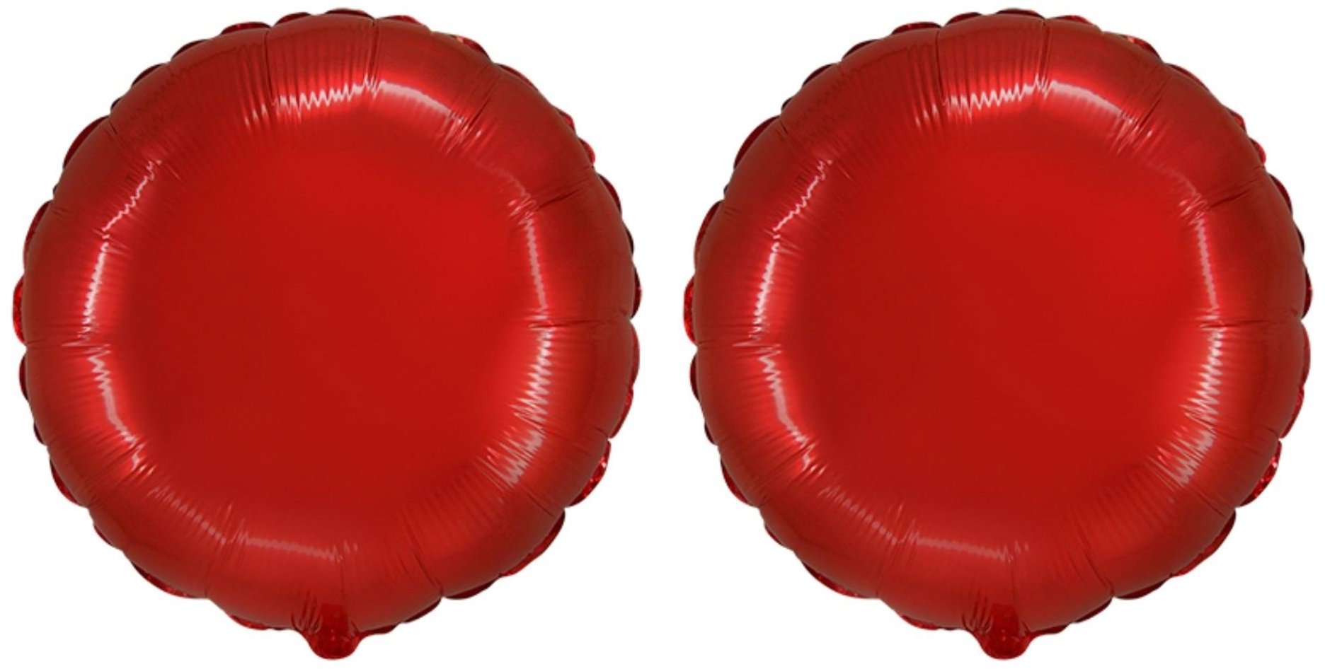 FLEXMETAL Balón fóliový – okrúhly, červený, 45 cm, 2 ks