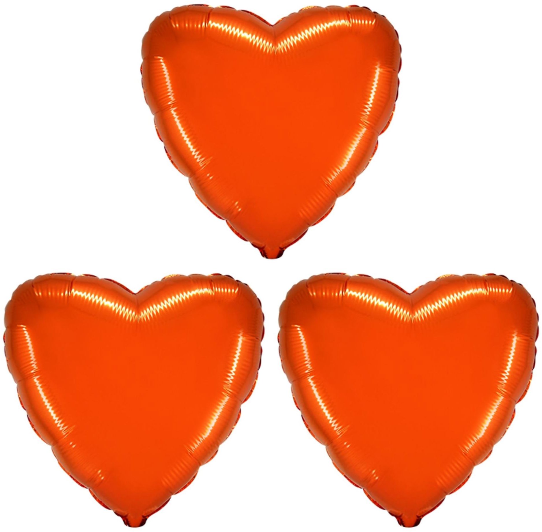 FLEXMETAL Balón fóliový – srdce, oranžové, valentín/svadba, 45 cm, 3 ks