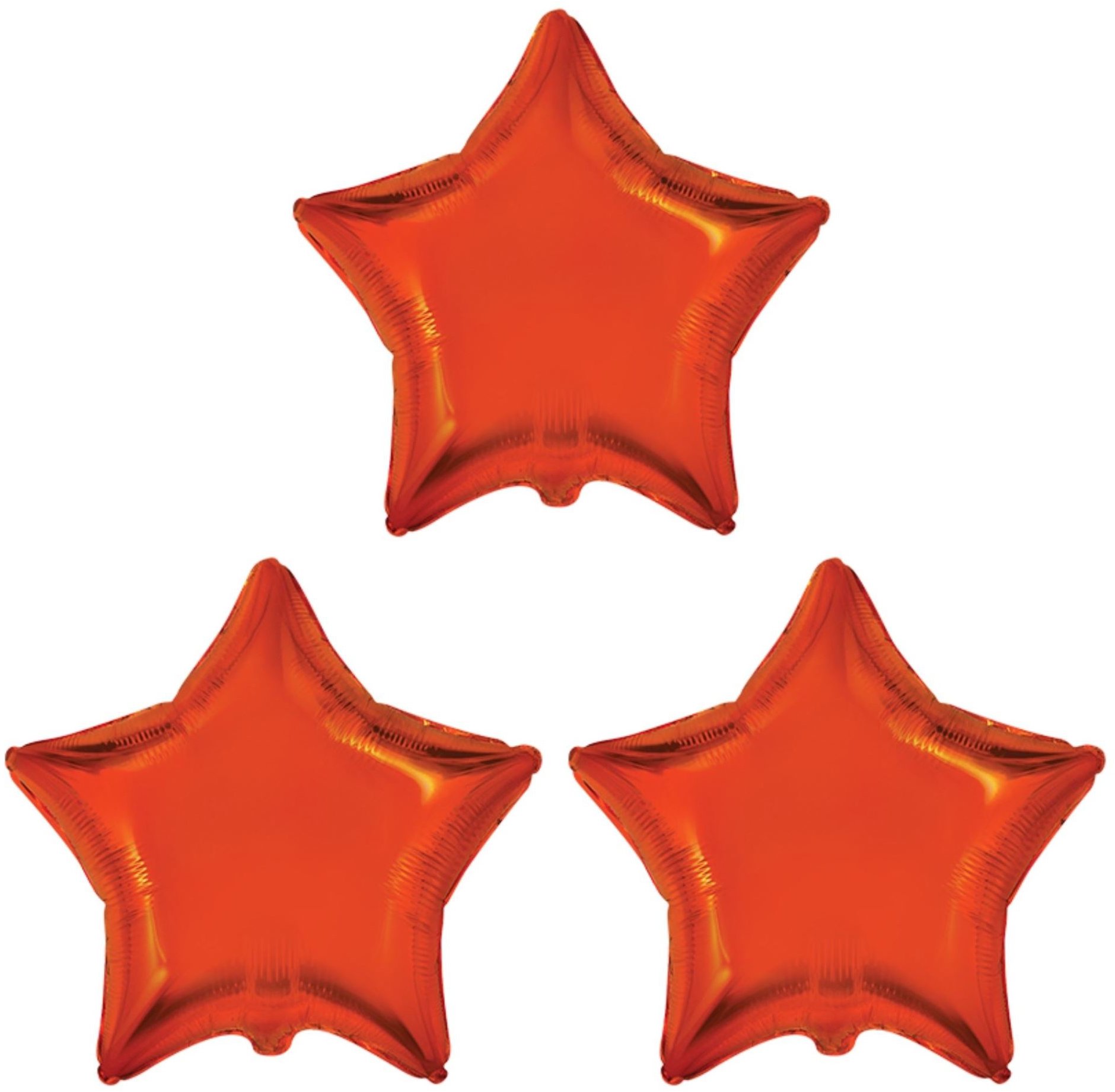 FLEXMETAL Balón fóliový – hviezda, oranžová, 45 cm, 3 ks