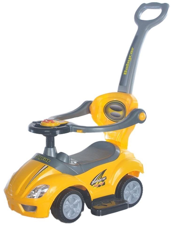Detské odrážadlo s vodiacou tyčou 3 v 1 Mega Car žlté