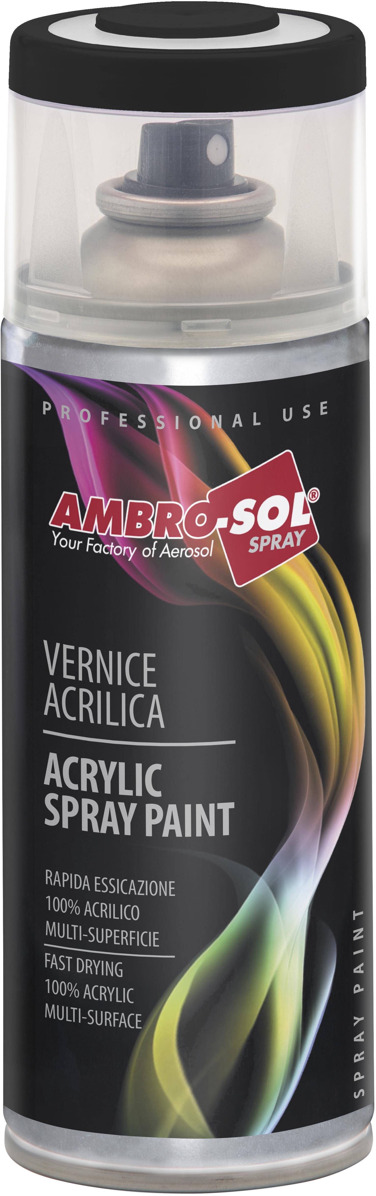 AMBRO-SOL Viacúčelová čierna akrylová farba v spreji, Multipurpose Acrylic Paint