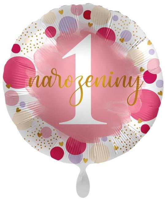 AMSCAN Balón fóliový 1. narodeniny dievčatko 43 cm