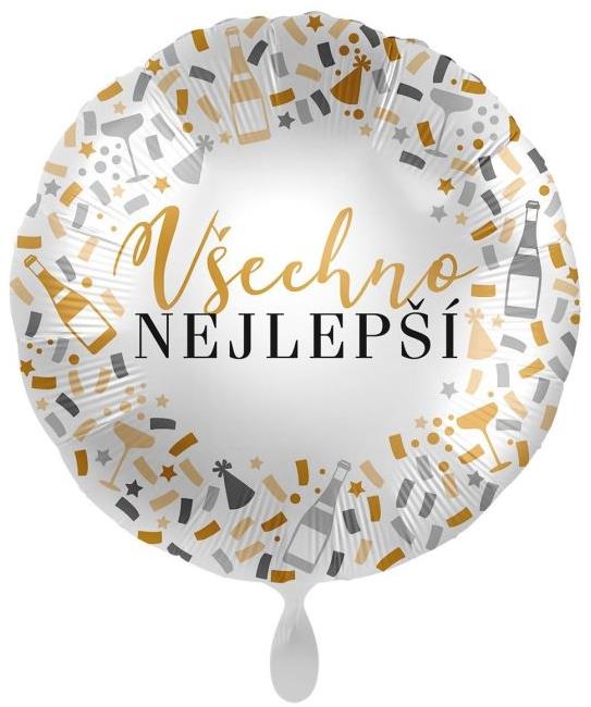 AMSCAN Balón fóliový všetko najlepšie, okrúhly 43 cm