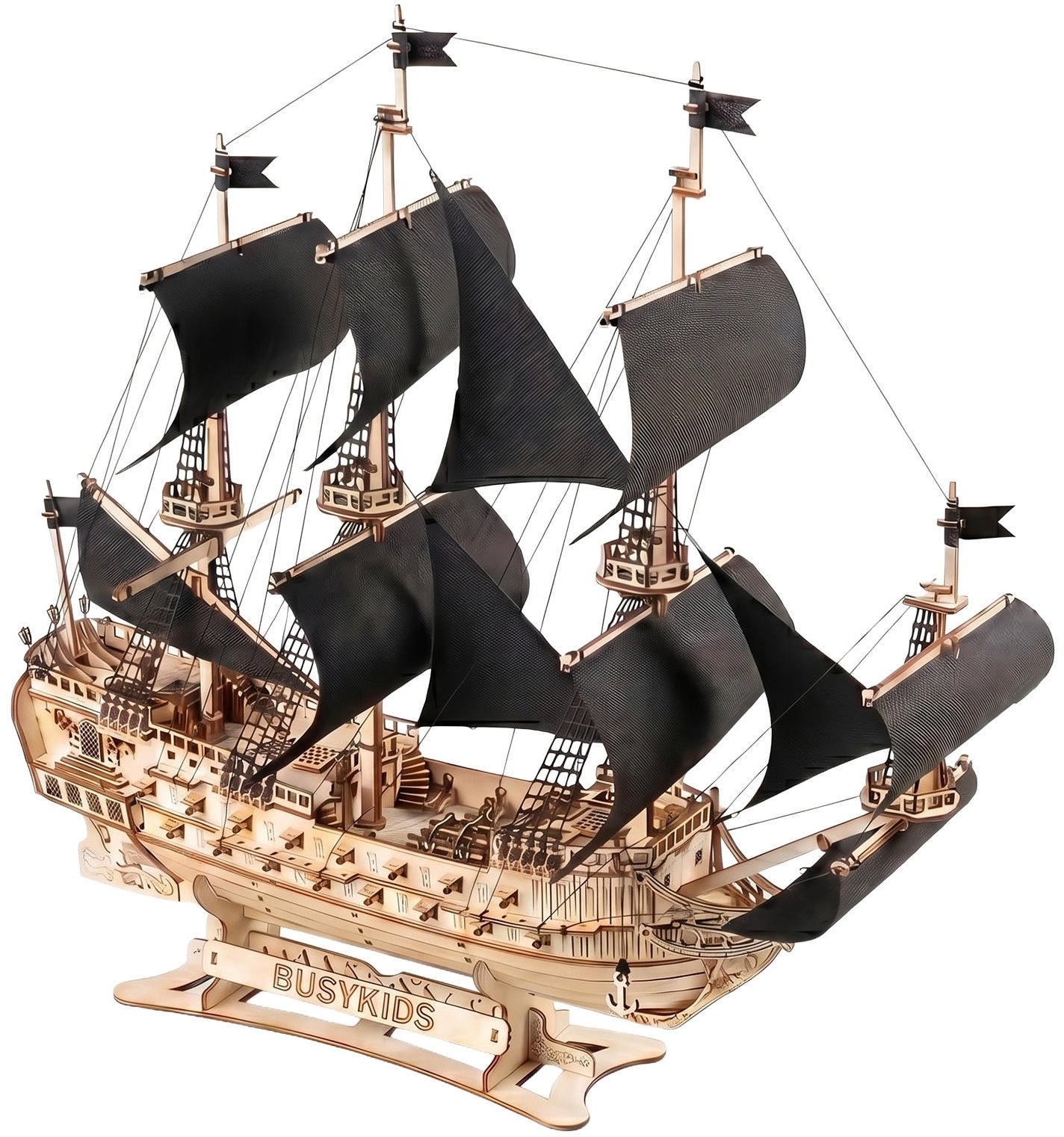 BusyKids Storm of the Seas 3D drevená loď, black