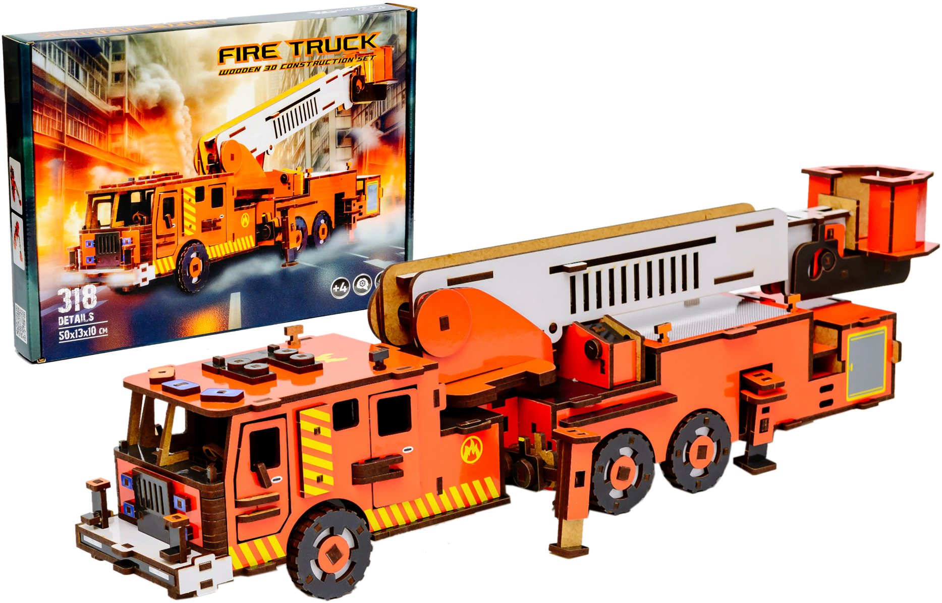 BusyKids Dřevěná 3D stavebnice Hasičské auto