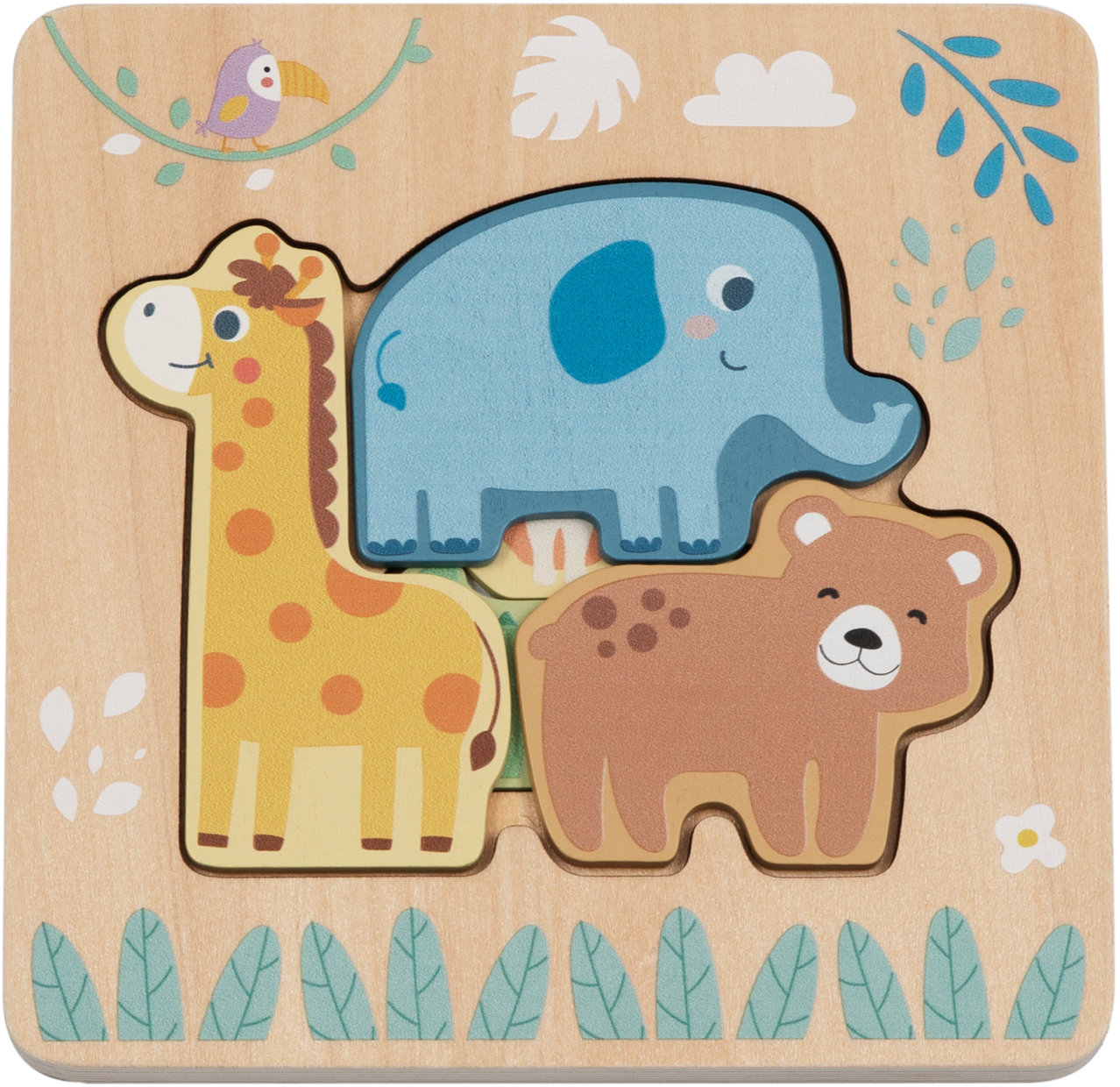 BusyKids Montessori dřevěné puzzle - Se zvířátky