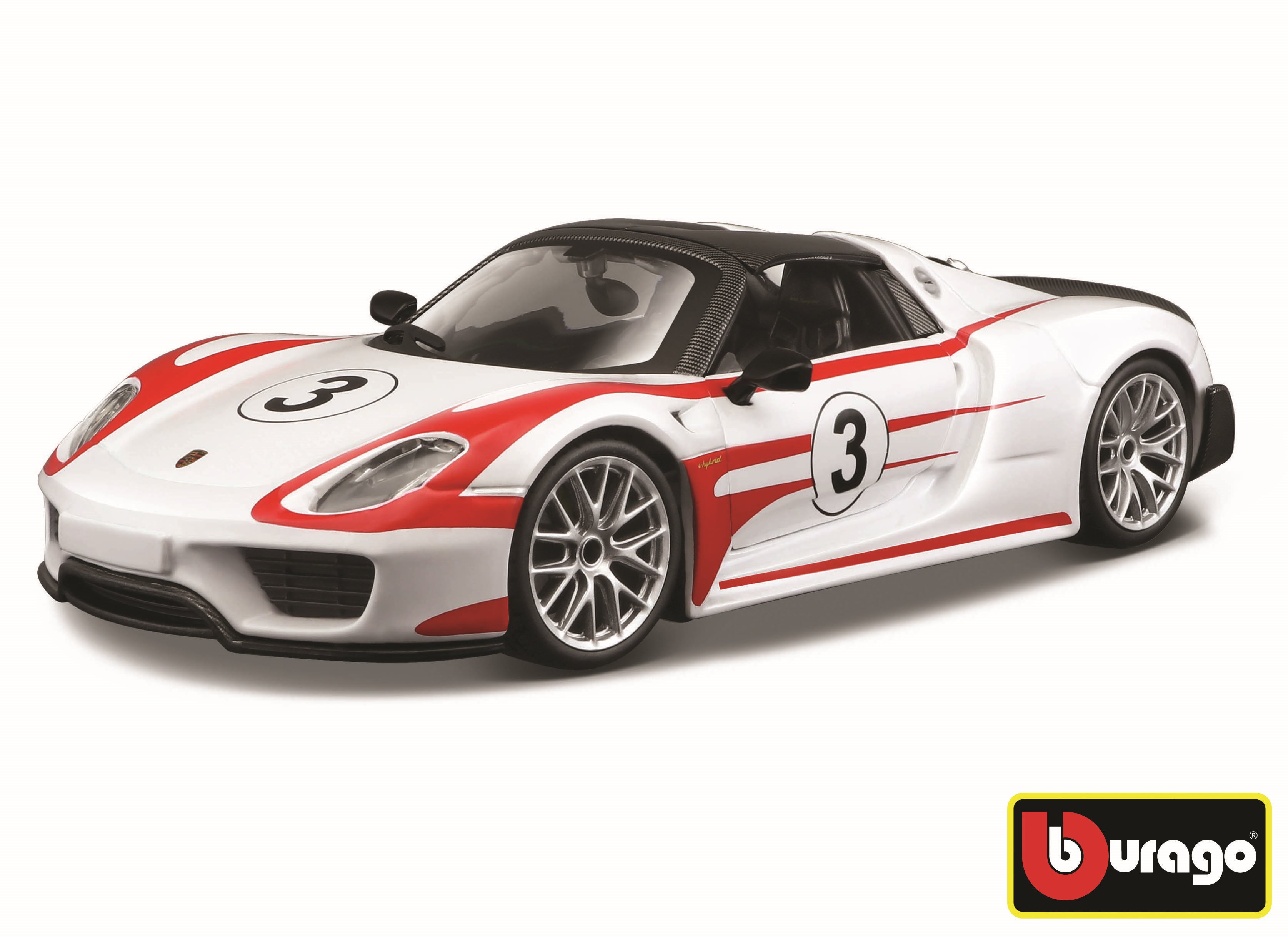 Bburago Race Porsche 918 Weissach White