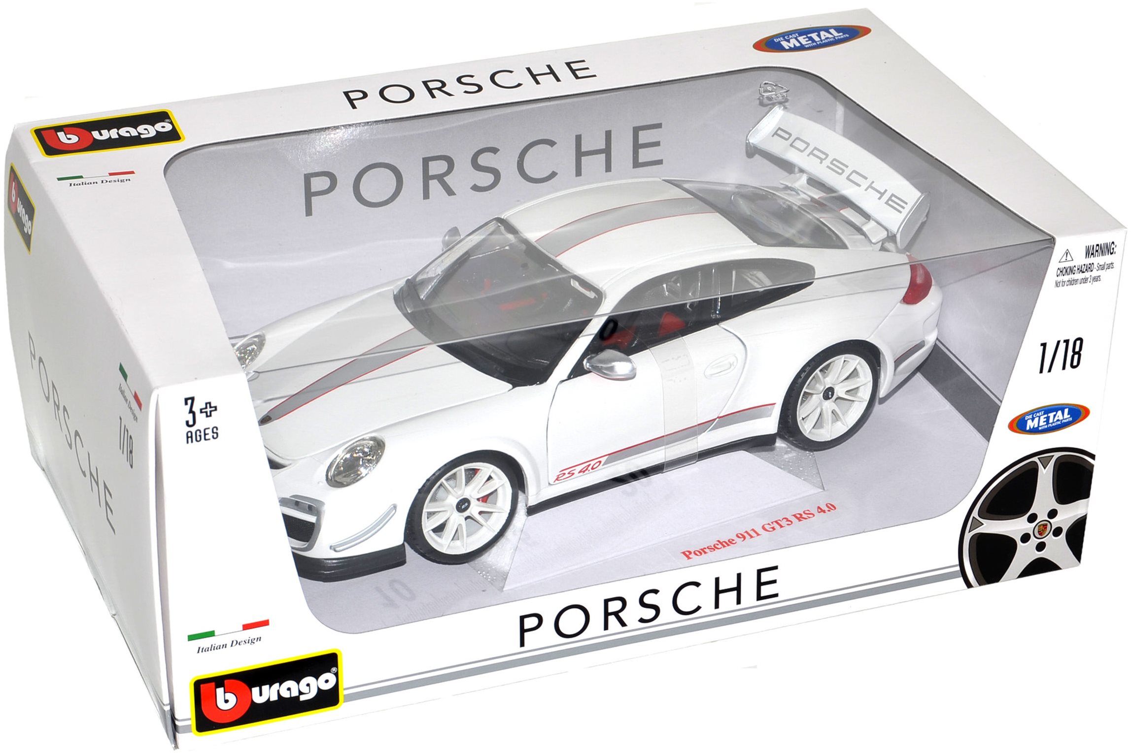 Bburago Porsche 911 GT3 RS 4.0 – biele