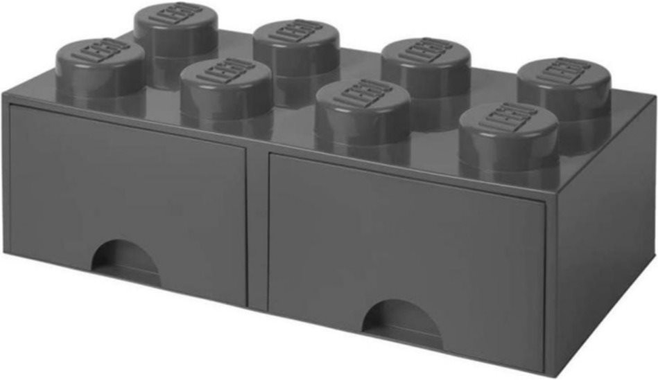 LEGO úložný box 8 so zásuvkami – tmavo sivý