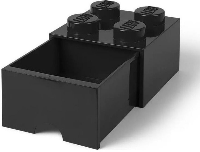 LEGO stolný box 4 so zásuvkou – čierny