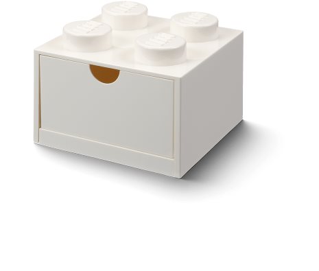 LEGO stolný box 4 so zásuvkou – biely