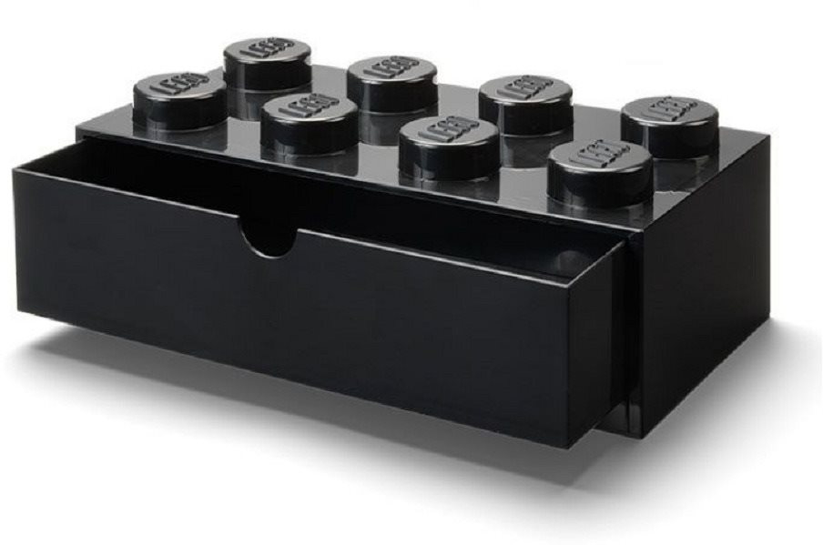 LEGO stolný box 8 so zásuvkou – čierna