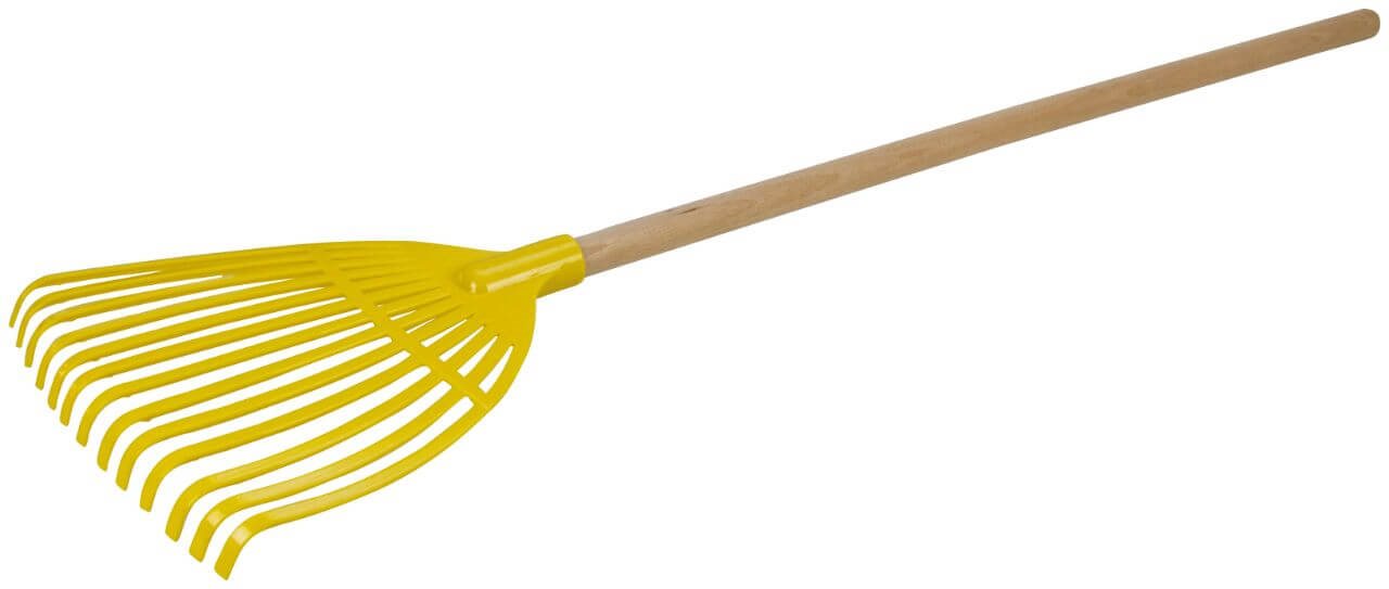 Hrable na lístie 60 cm s drevenou rukoväťou, v sieťke