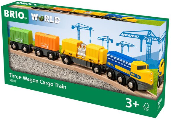 Brio World 33982 Nákladný vlak s tromi vagónmi