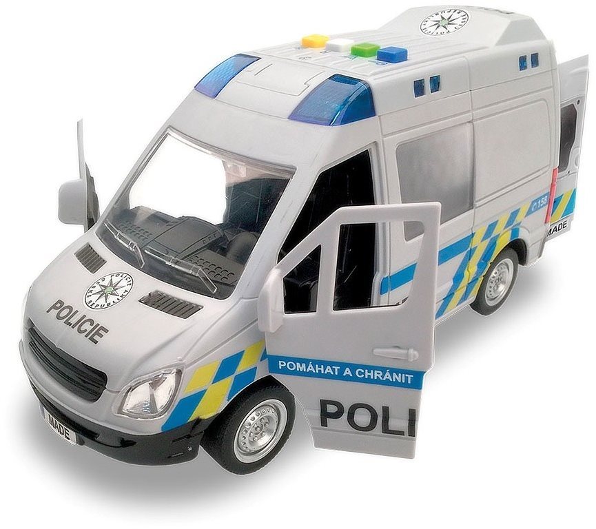 MaDe Auto policajná dodávka, na zotrvačník s reálnym hlasom posádky, 21 cm