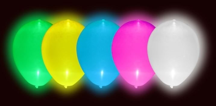 Led svietiace balóniky 5 ks mix farieb – 30 cm