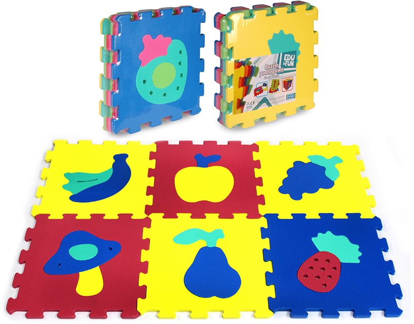 Puzzle penové 6 ks – ovocie a zelenina