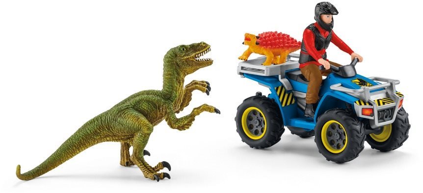 Schleich 41466 Útek pred Velociraptorom na štvorkolke