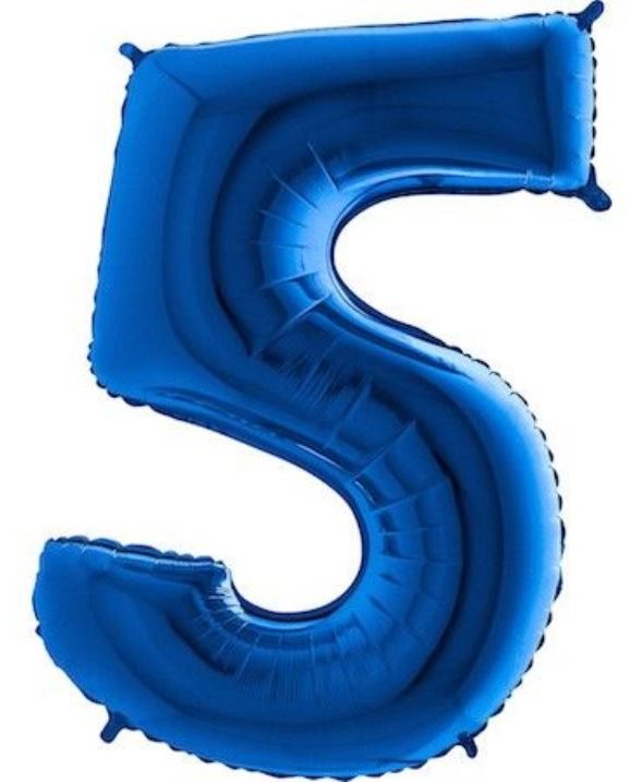 Balón fóliový číslica modrá – blue 102 cm – 5
