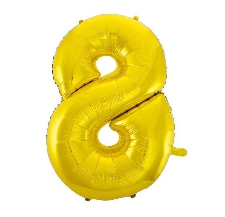 Balón fóliový číslica zlatá – gold 102 cm – 8